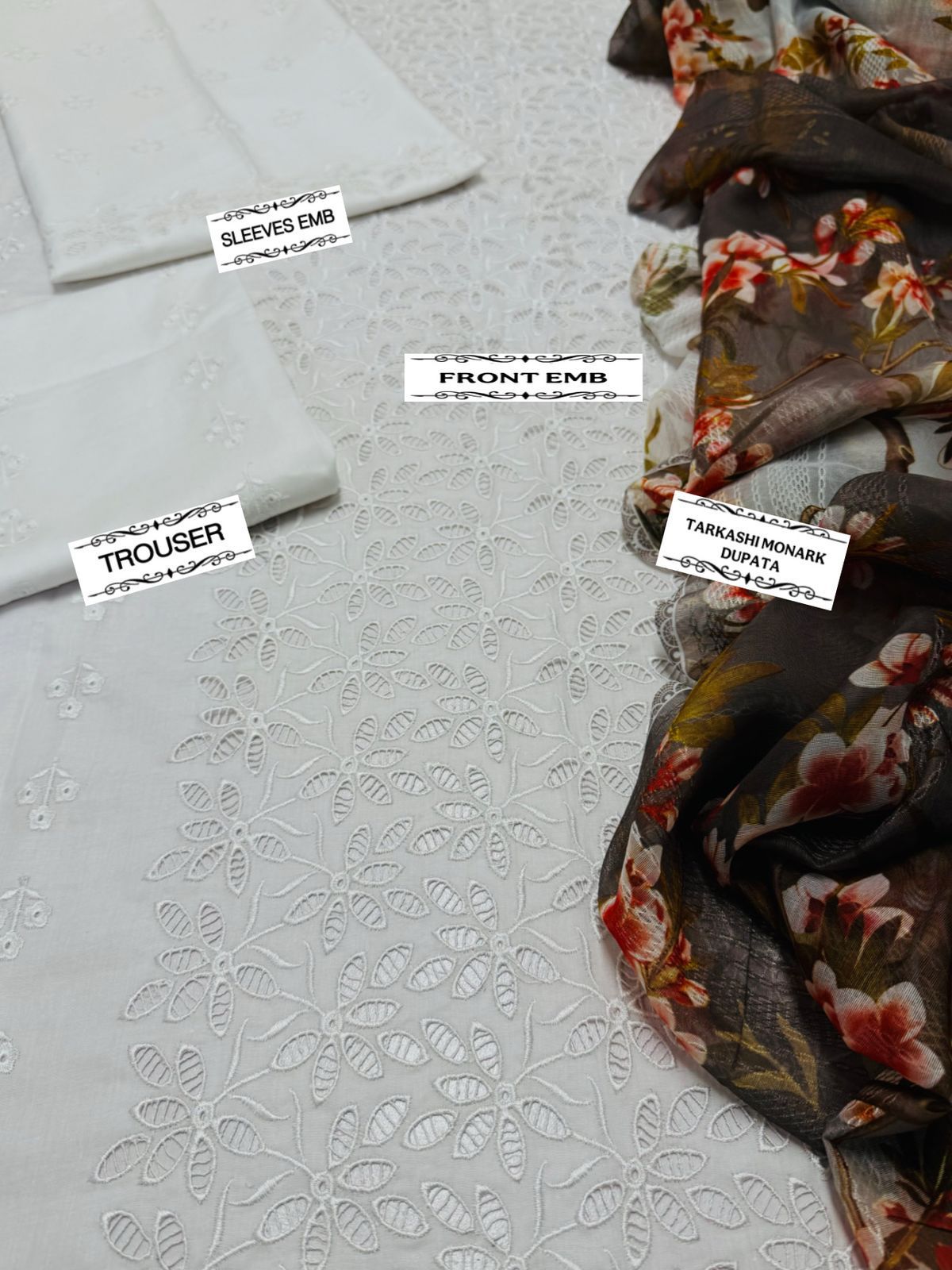 FAIZA FAISAL 3PC LAWN CLOTHES FOR WOMENS