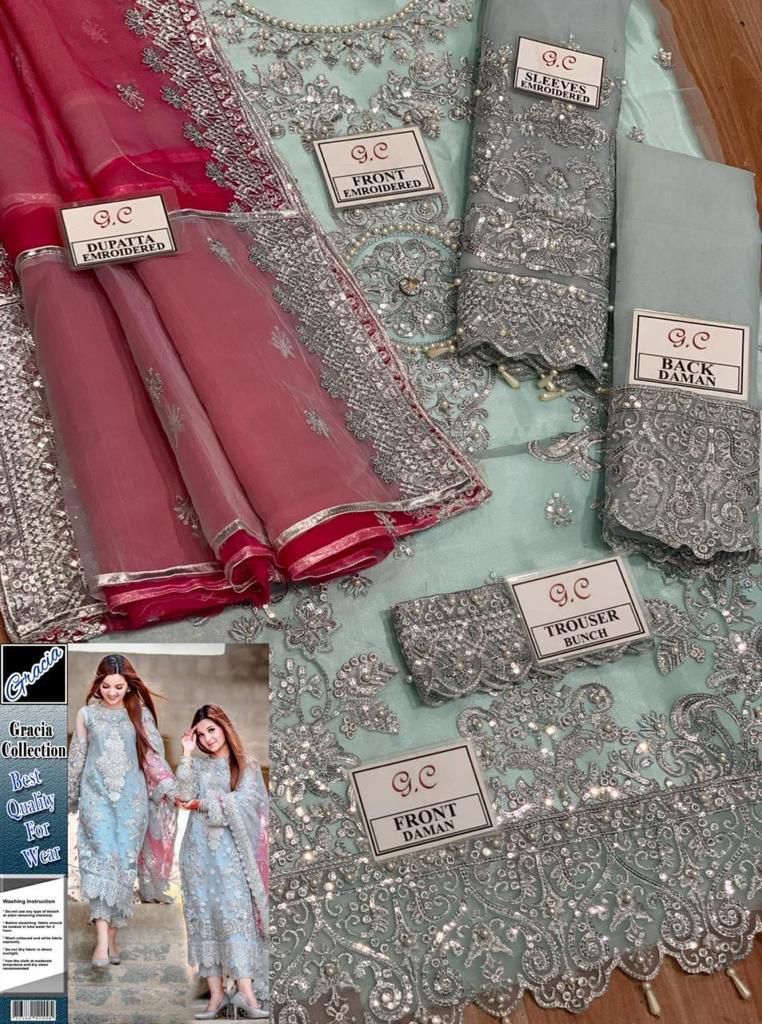 LAAM 3-Piece Heavy Embroidered Organza Suit | Luxury Party Wear with Ready-to-Wear Dupatta